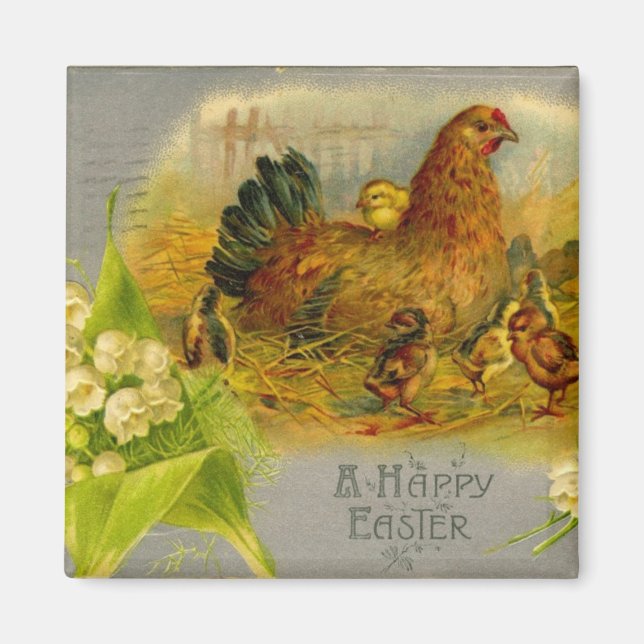 Imán Hen De Pascua Y Chicas (Frente)