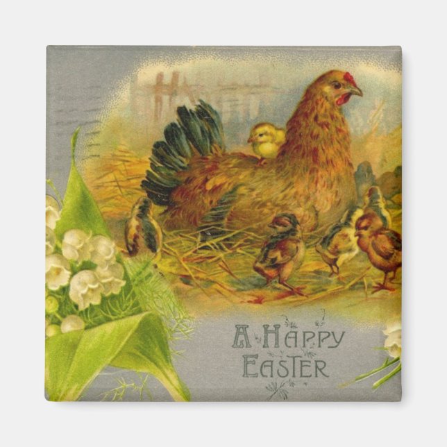 Imán Hen De Pascua Y Chicas (Frente)