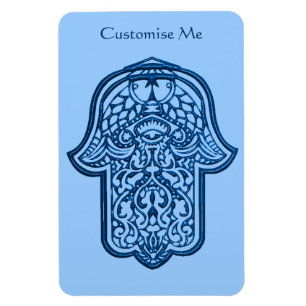Imán Henna Hand de Hamsa (Azul)