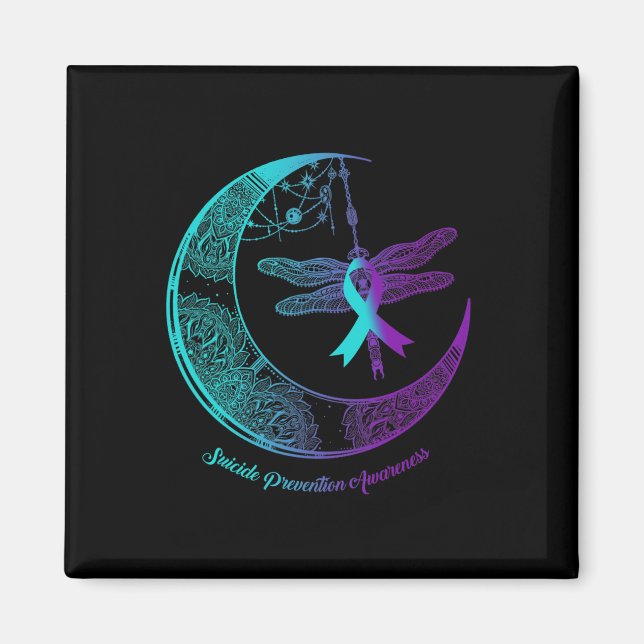 Imán Henna Moon Dragonfly Suicidio Prevención de Concie (Frente)