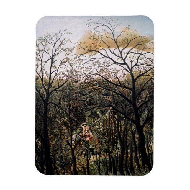 Imán Henri Rousseau - Encuentro en el Bosque (Vertical)
