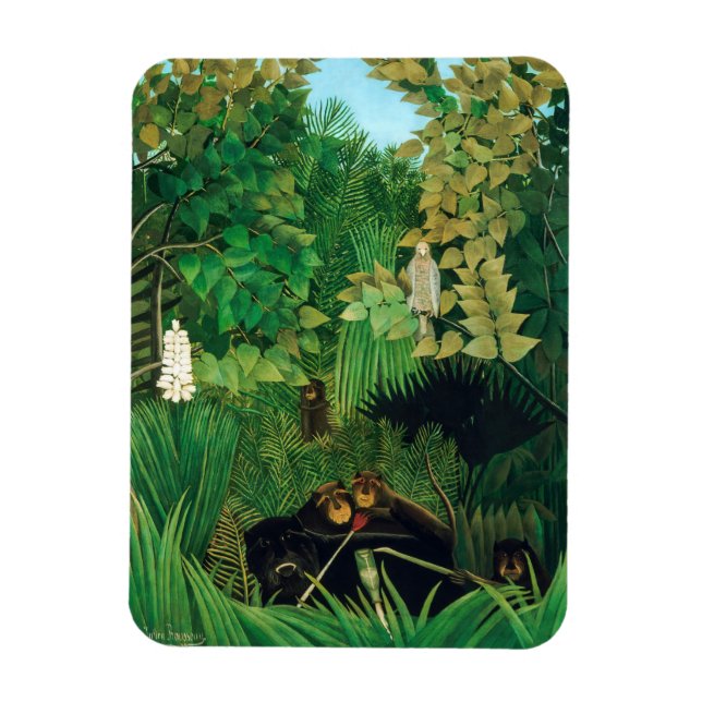 Imán Henri Rousseau - Los alegres bromistas (Vertical)