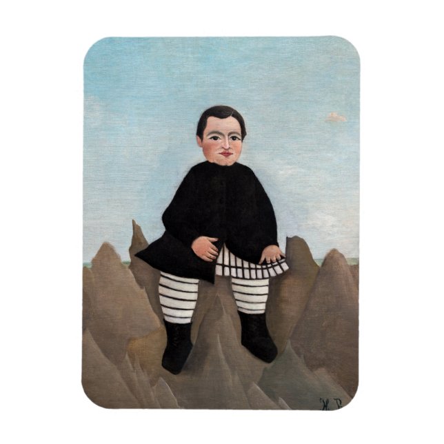 Imán Henri Rousseau - Niño sobre las rocas (Vertical)