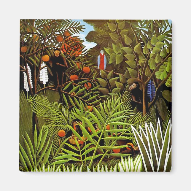 Imán Henri Rousseau - Paisaje exótico Arte de la jungla (Frente)