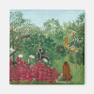 Imán Henri Rousseau - Selva Tropical con Monos