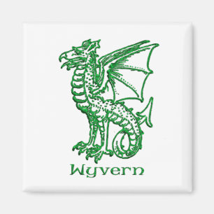 Imán Heráldica medieval del Wyvern
