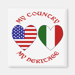 Imán Herencia del país italiano rojo de EE. UU.