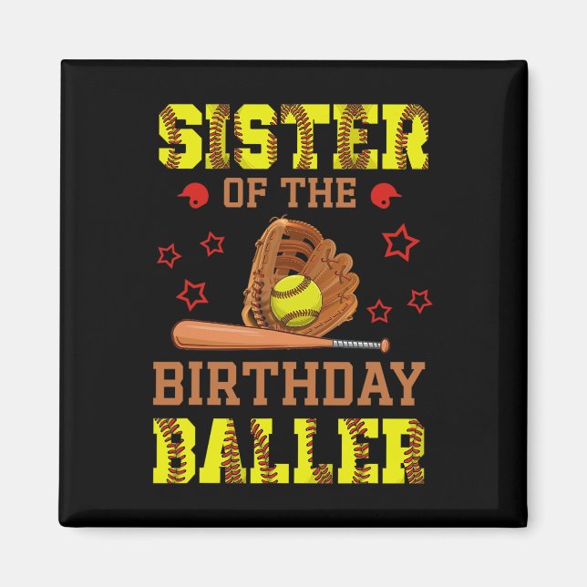 Imán Hermana Del Cumpleaños Ller Temática B-day Pa Suav (Frente)