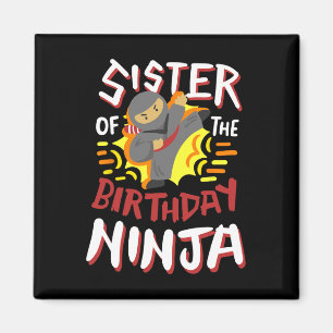 Imán Hermana Del Cumpleaños Ninja Karate Niños Parte De