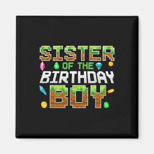 Imán Hermana Del Juego Del Cumpleaños Pixel Número Naci