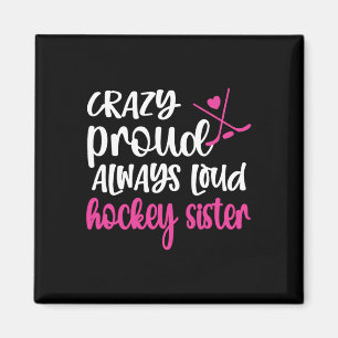 Imán Hermana loca orgullosa de hockey sobre hielo de un