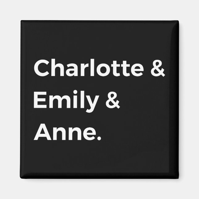 Imán Hermanas Brontë I - Charlotte & Emily & Anne (Frente)