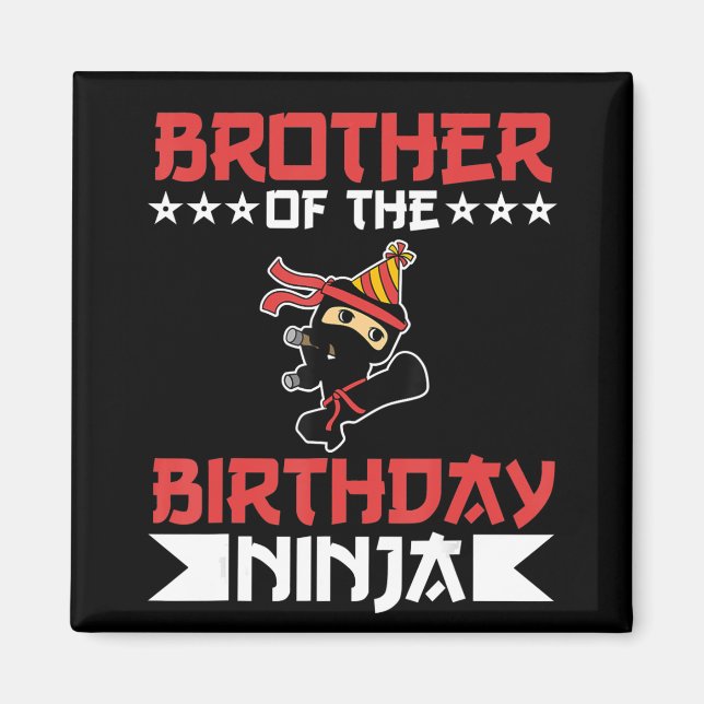 Imán Hermano De Cumpleaños Ninja Fight Taekwondo Gift (Frente)