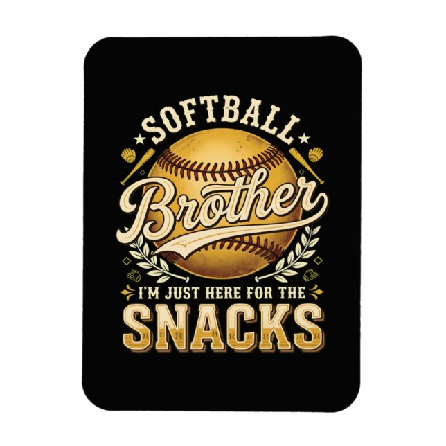 Imán Hermano de Sóftbol Divertido Snacks Deportes (Vertical)