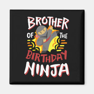 Imán Hermano Del Cumpleaños Ninja Karate Niños Bday Par