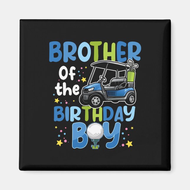 Imán Hermano Del Niño De Cumpleaños Golf Tema De Coinci (Frente)