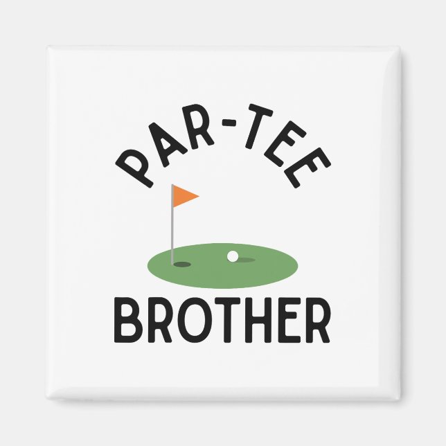 Imán Hermano Par Tee Divertido Cumpleaños De Golf Fiest (Frente)
