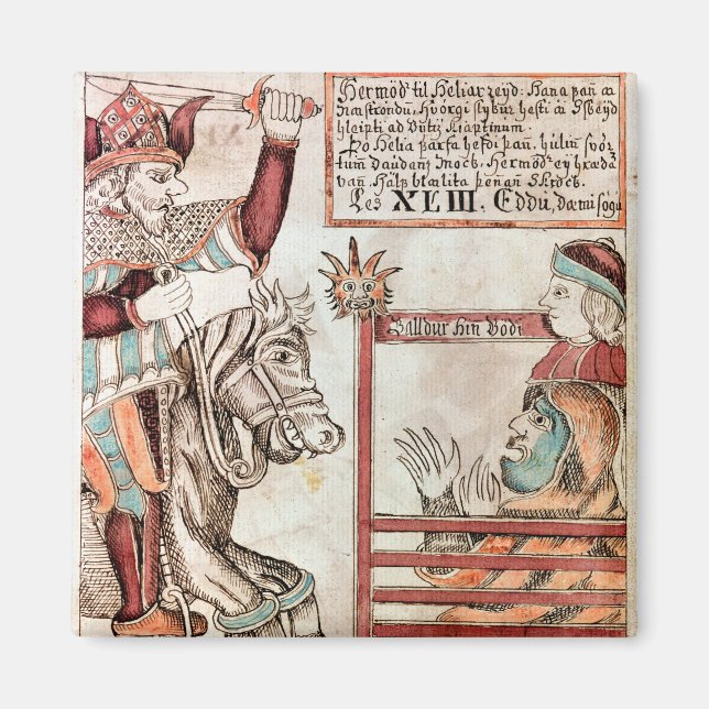 Imán Hermod astride Sleipnir (Frente)