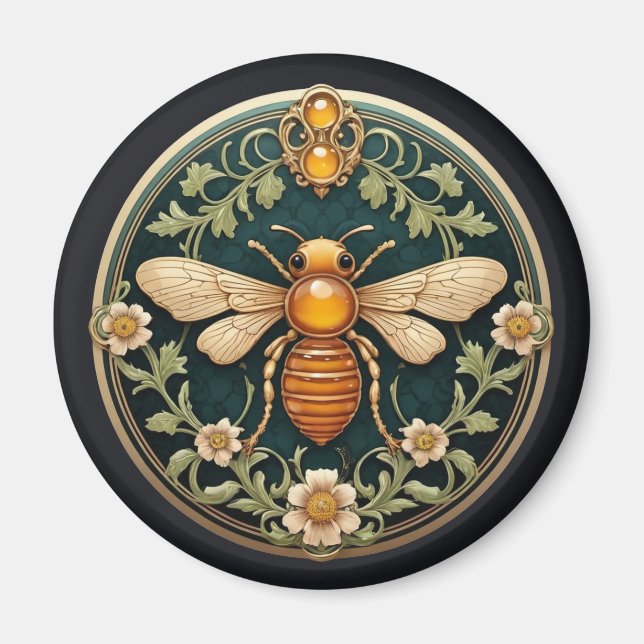 Imán Hermosa Abeja Art Nouveau (Frente)