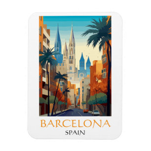 Imán Hermosa Barcelona España Retro Vintage Viaje