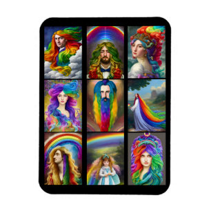 Imán Hermosa capa de arcoiris Retratos de fantasía