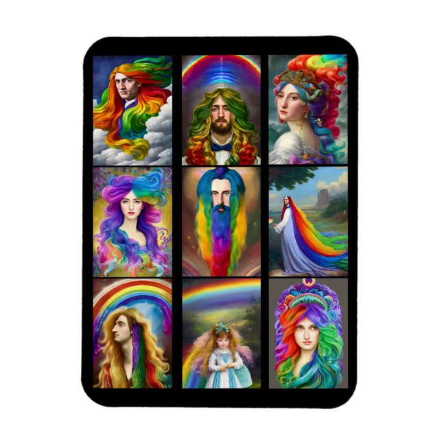 Imán Hermosa capa de arcoiris Retratos de fantasía (Vertical)