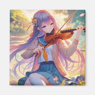Imán Hermosa Chica anime toca el violín
