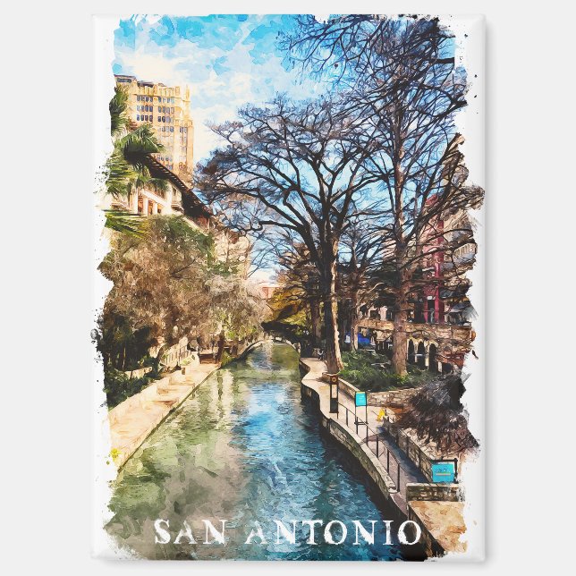 Imán Hermosa ciudad de San Antonio Texas (Anverso)