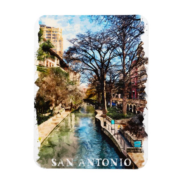Imán Hermosa ciudad de San Antonio Texas (Vertical)