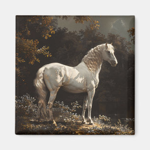 Imán Hermosa cosecha de aceite de caballo blanco