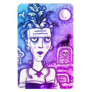 IMÁN HERMOSA CREEPY FRANKENELLA MONSTER, GRAVES, CAT