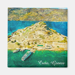 Imán Hermosa Creta Grecia Paisaje Pintura Al Óleo