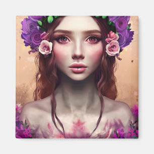 Imán Hermosa encantadora Fantasy AI Art
