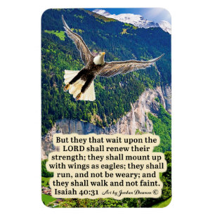 Imán Hermosa Escritura de Águila Magnet Isaiah 40:31