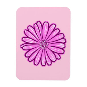 Imán Hermosa flor de margarita, Ilustracion de semitono