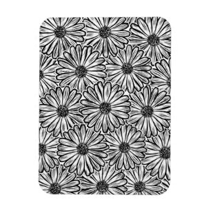Imán Hermosa flor de margarita, Ilustracion de semitono