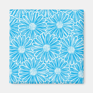 Imán Hermosa flor de margarita, Ilustracion de semitono