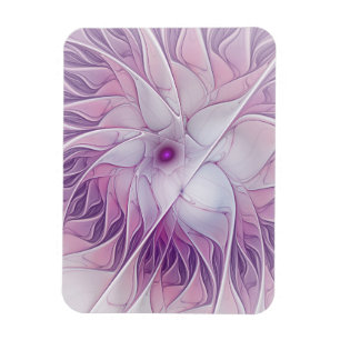 Imán Hermosa Flor Rosa Arte Abstracto Fractal Moderno