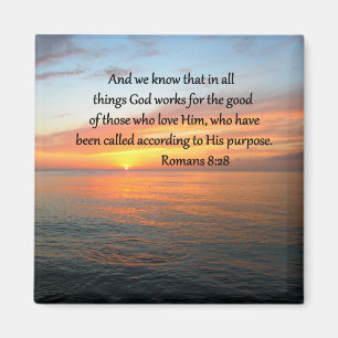 IMÁN HERMOSA FOTO DE ROMANS 8:28 SUNRISE