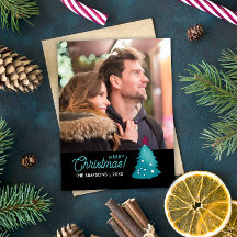 Hermosa foto familiar Árbol de Navidad acuarela ve