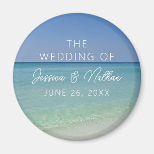 Imán Hermosa fotografía de playa Boda personalizado