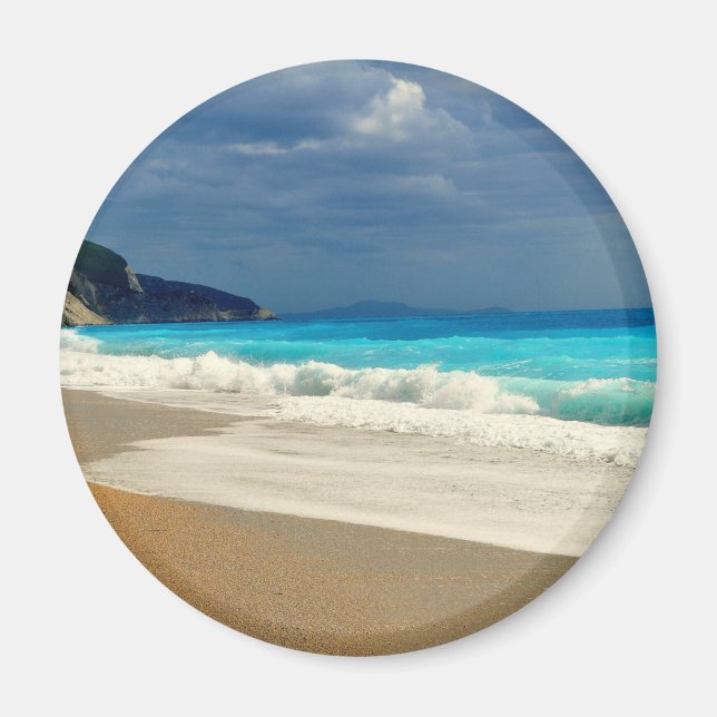 Imán Hermosa fotografía tropical turquesa en el Mar Azu (Frente)