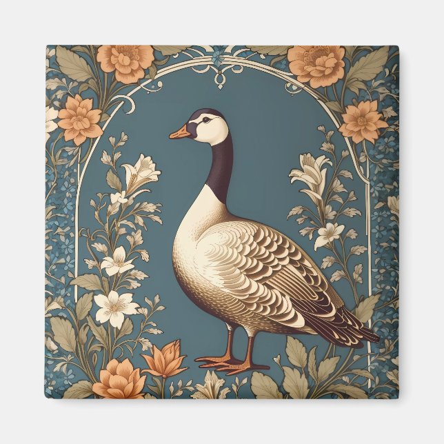 Imán Hermosa gansa de la época William Morris inspirada (Frente)