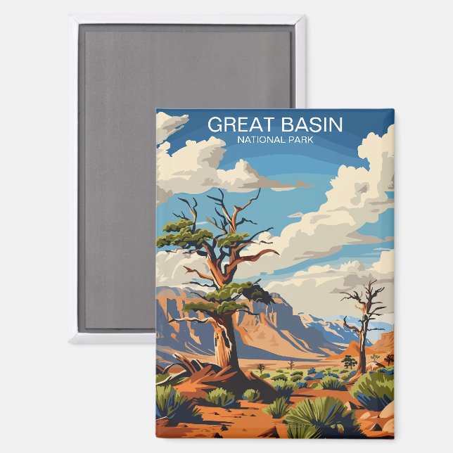 Imán Hermosa Gran Cuenca Parque Nacional Nevada Vintage (Anverso/Reverso)
