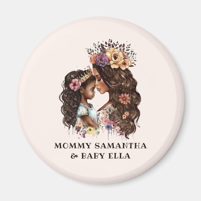 Imán Hermosa mamá y hija negras (4) (Frente)