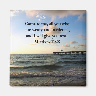 IMÁN HERMOSA MATTHEW 11:28 SCRIPTURA VERSE