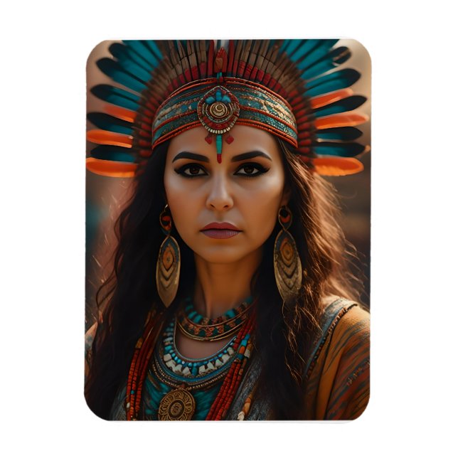 Imán Hermosa mujer azteca (Vertical)