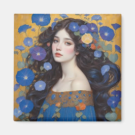 Imán Hermosa Mujer Con Glorias De Mañana