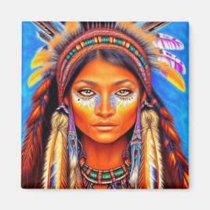 Imán Hermosa mujer nativa norteamericana