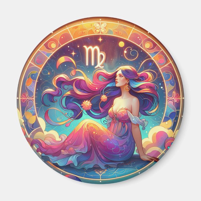 Imán Hermosa mujer virgo | Arte de Horoscopio (Frente)
